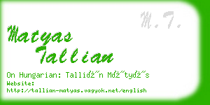 matyas tallian business card